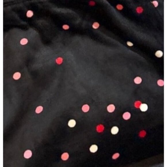 Kate Spade Pajamas New York Womens XXL Black & Red Polka Dot Velour Knit - Picture 2 of 7